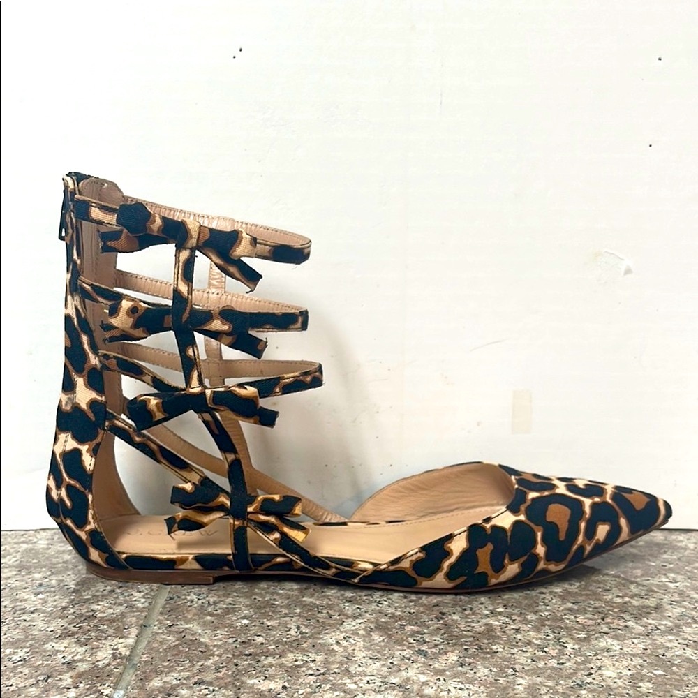 J. Crew W sz9 Leopard Print Gladiator Flats